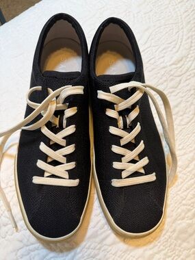 Rothy's Black Knit Sneakers with White Laces